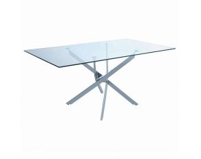Coaster Nathan Dining Table in Chrome