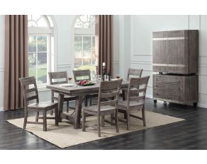 Emerald Home Furnishings Dakota Refectory Trestle Dining Room Set in Reclaimed Pine