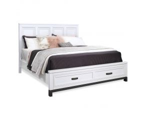 Hyde Park California King Storage Panel Bed in White