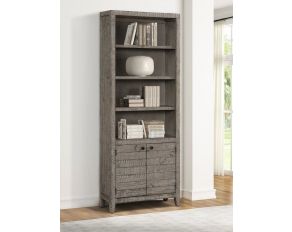 Tempe 32 Inch Open Top Bookcase in Grey Stone