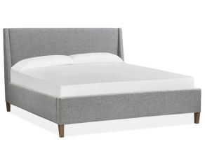 Lindon Queen Upholstered Island Bed in Grey