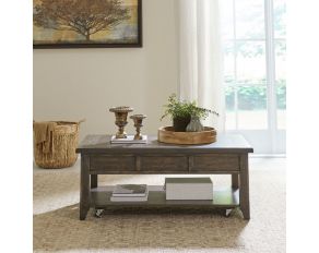 Paradise Valley Lift Top Cocktail Table in Saddle Brown