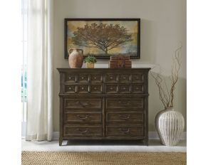 Paradise Valley 10 Drawer Dresser in Saddle Brown