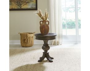 Paradise Valley Round Chairside Table in Saddle Brown