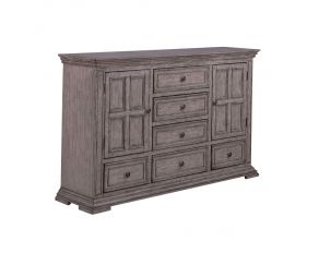 Big Valley 2 Door 6 Drawer Dresser in Graystone