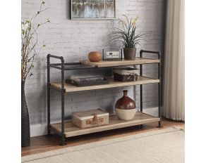 Brantley 3 Tier Bookshelf in Oak and Sandy Black