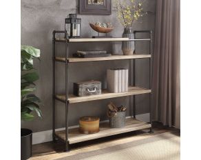 Brantley 4 Tier Bookshelf in Oak and Sandy Black