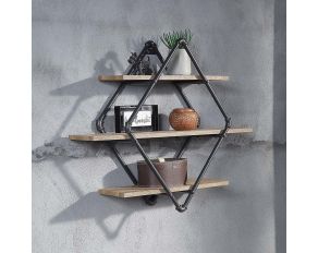 Brantley 3 Tier Wall Shelf in Oak and Sandy Black