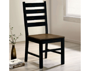 Barbary Set of 2 Side Chairs in Black and Dark Oak