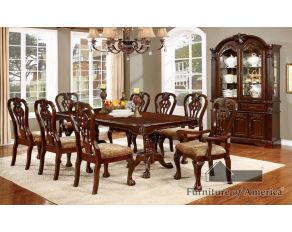 Furniture of America Elana Dining Room Set in Brown Cherry