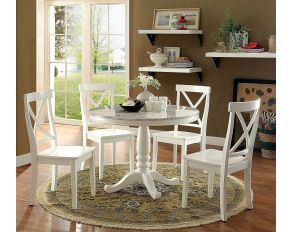 Furniture of America Penelope Dining Room Set in Whit