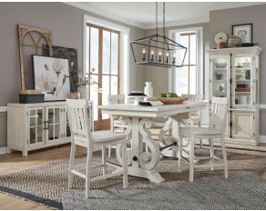 Bronwyn Rectangular Counter Dining Room Set in Alabaster