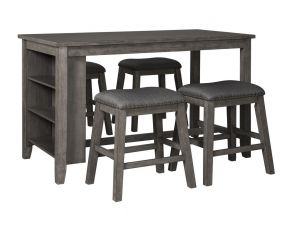 Ashley Furniture Caitbrook Counter Dining Set with Upholstered Stool  in Dark Grey