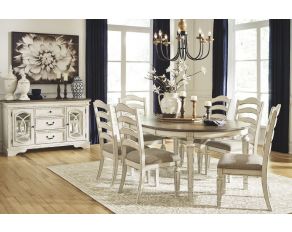 Ashley Furniture Realyn Oval Dining Set with Ladderback Chairs