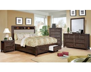 Furniture of America Tywyn Storage Bedroom Set in Dark Oak