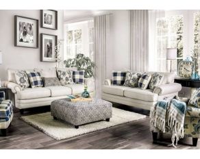 Nash Living Room Set in Ivory