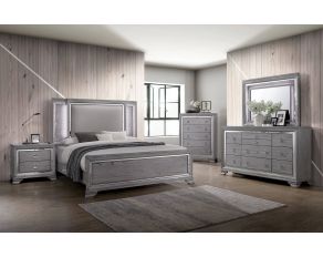 Furniture of America Alanis Panel Bedroom Set in Light Grey