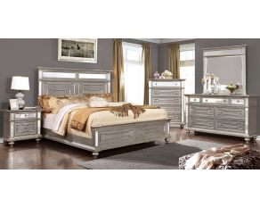 Furniture of America Salamanca Bedroom Set in Silver