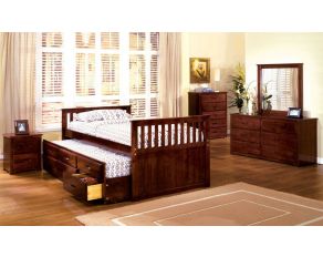 Furniture of America  Bella Captain Bedroom Set in Cherry Finish