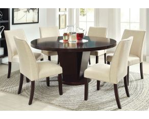Furniture of America Cimma Round Dining Table Set in Espresso Finish