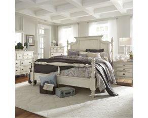 High Country Poster Bedroom Set in Antique White