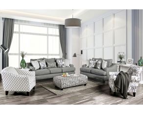 Verne Living Room Set in Bluish Grey