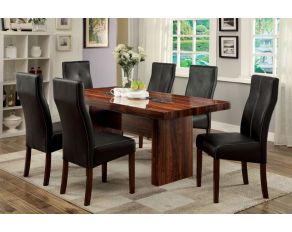 Furniture of America Bonneville I Dining Table Set in Brown Cherry Finish