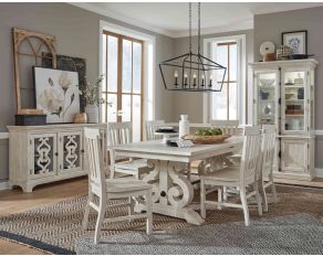 Bronwyn Rectangular Dining Room Set in Alabaster