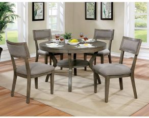 Leeds Round Dining Room Set in Grey