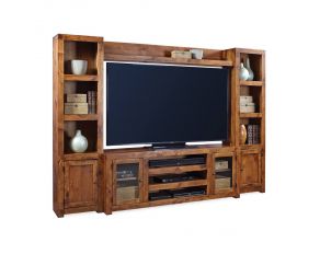 Contemporary Alder 72 Inch Entertainment Wall in Fruitwood