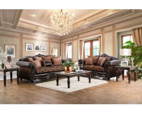 Furniture of America Elpis Living Room Set in Brown