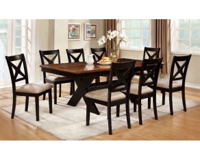 Furniture of America Liberta Dining Room Set in Dark Oak/Black