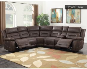 Steve Silver Aria Power Recliner Sectional Set in Saddle Brown