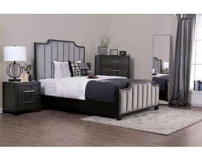 Furniture of America Espin Upholstered Bedroom Set in Grey