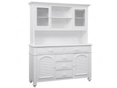 Cottage Traditions Server with Hutch in Clean White Cottage Finish