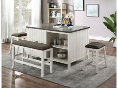 Heidelberg Counter Height Dining Set in Off-White and Dark Gray