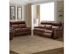 Warrendale Power Reclining Living Room Set in Worthington Cognac