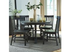 Bellamy Traditional Round Dining Room Set in Peppercorn