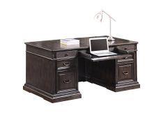 Washington Heights Double Pedestal Executive Desk in Washed Charcoal