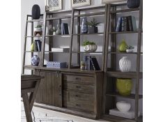 Stone Brook Jr Executive Credenza with Hutch in Rustic Saddle