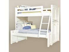 Cottage Traditions Twin Over Full Bunkbed in Clean White Cottage Finish