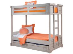Stonebrook Twin Over Twin Bunkbed with Trundle in Light Distressed Antique Gray