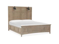 Paxton Place California King Lamp Panel Bed in Dovetail Grey