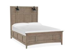 Paxton Place Queen Lamp Panel Bed in Dovetail Grey