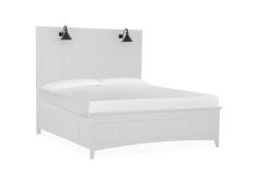 Heron Cove California King Lamp Panel Bed in White Chalk