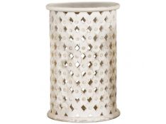 Krish 24 Inch Round Accent Table in White Washed