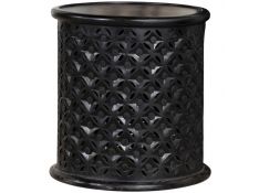 Krish 18 Inch Round Accent Table in Black Stain