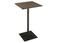 Square Bar Table in Dark Elm And Matte Black