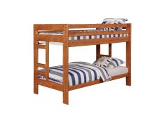 Wrangle Hill Twin Over Twin Bunk Bed in Amber Wash