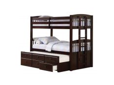 Kensington Twin Over Twin Bunk Bed With Trundle in Cappuccino